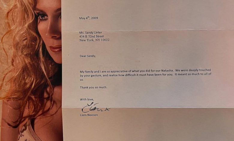 Penata rias Natasha Richardson berbagi surat manis dari Liam Neeson