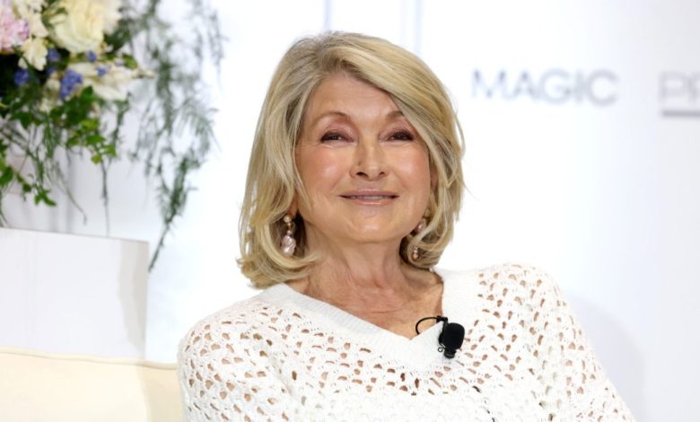 Saluran gaun lengan panjang Martha Stewart yang berenda dengan picks yang memaku tampilan Saluran gaun lengan panjang Martha Stewart yang berenda dengan picks yang memaku tampilan