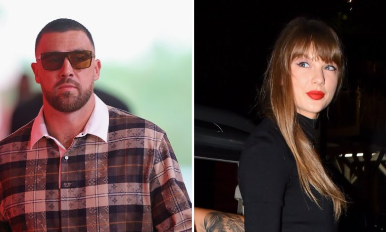 Travis Kelce Menunjuk Tunangan Taylor Swift Dengan Pakaian 'SNF' Travis Kelce Menunjuk Tunangan Taylor Swift Dengan Pakaian 'SNF'